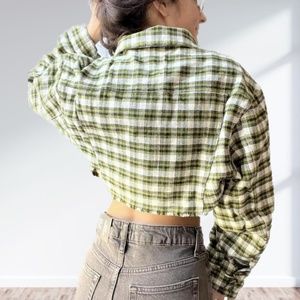 BNG CROPPED LONG SLEEVE FLANNEL